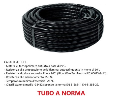 Tubo corrugato flessibile nero - corrugato,